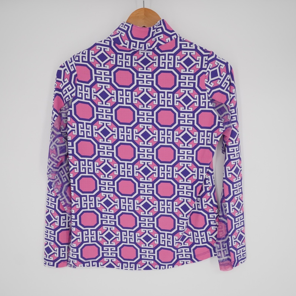 Ibkul 1/4 Zip Pullover Shirt Womens XS Geometric Outdoor Golf UPF50 Vented - Picture 2 of 12